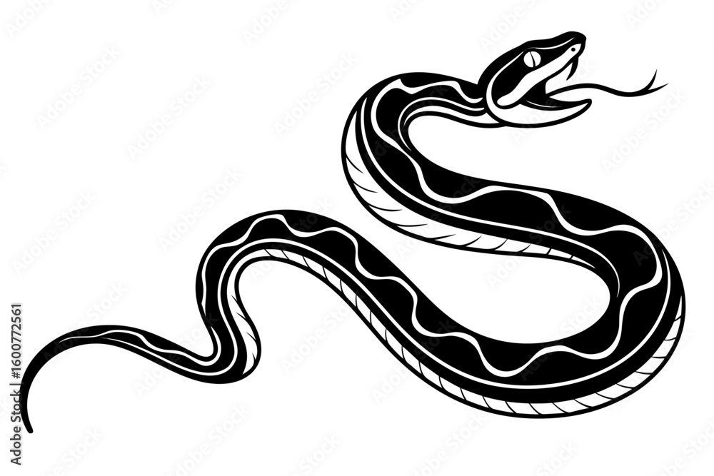 Fototapeta premium python sihouette black vector