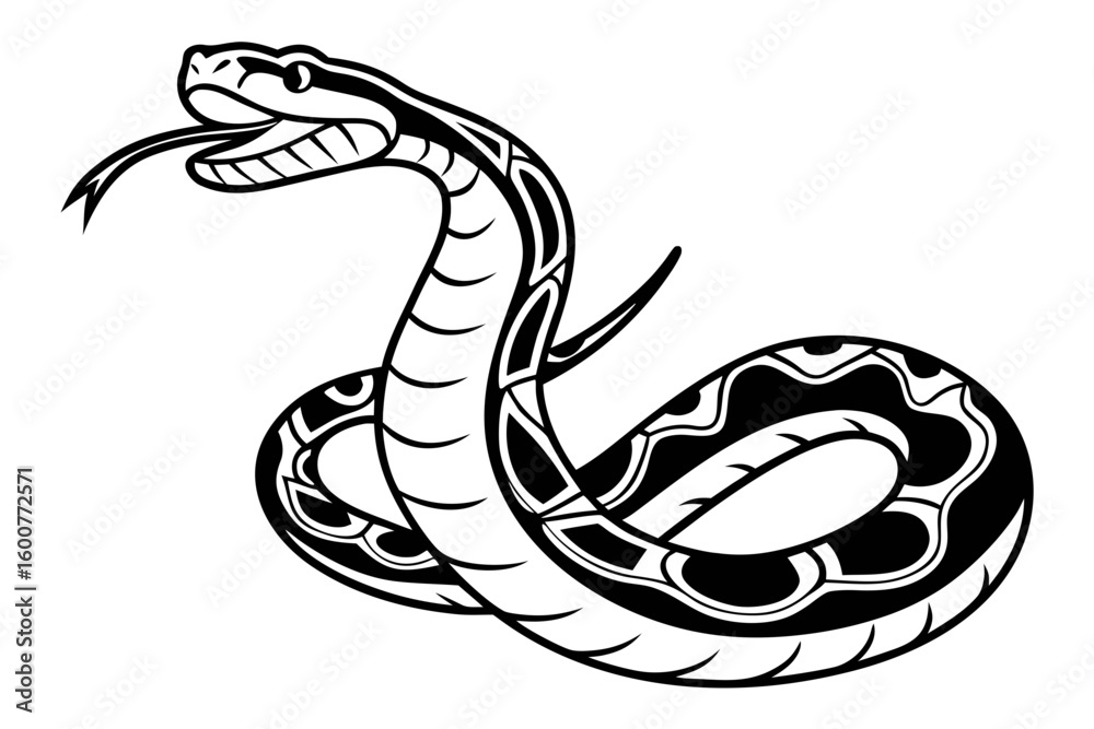 Fototapeta premium python sihouette black vector