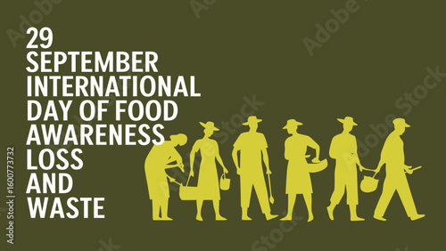 Vector Illustration of Food Waste Awareness with Rotting Vegetables, Trash Can, and Stop Food Waste Message