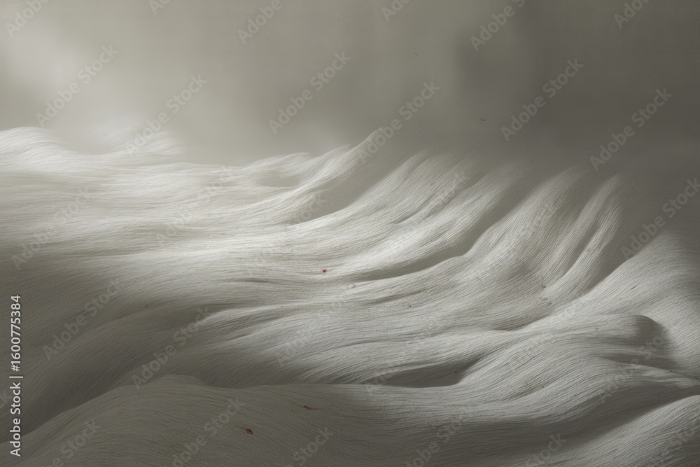 Fototapeta premium Textured white waves in soft light abstract shadow