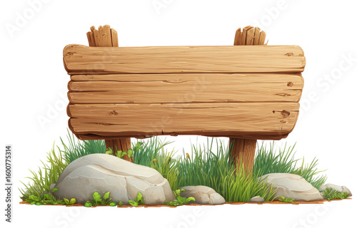 Wooden signpost in a grassy landscape