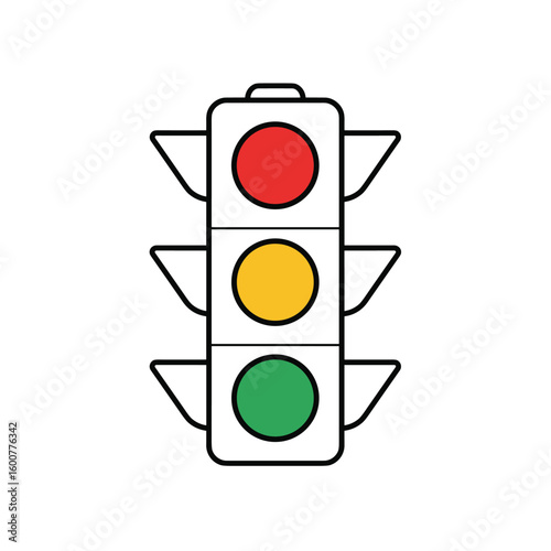 Traffic control lights. Red, yellow and green traffic control light icons. Traffic light illustration. Road Traffic Lights vector