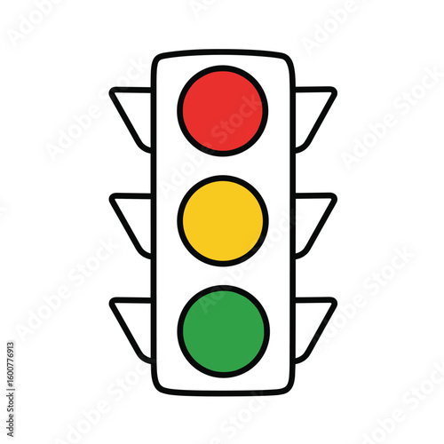 Traffic control lights. Red, yellow and green traffic control light icons. Traffic light illustration. Road Traffic Lights vector