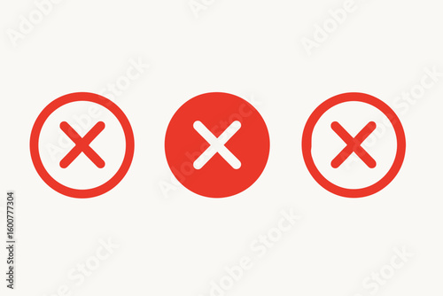Free Download Vector red circular icons featuring white X  - GFXLoad