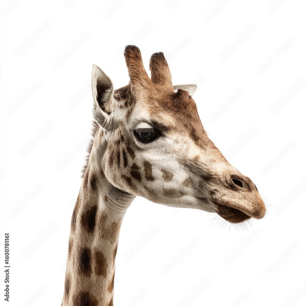 Naklejka premium Close-up giraffe head profile