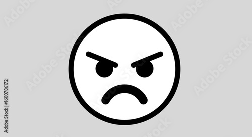 Angry Emoji with Black Outline and Expression.