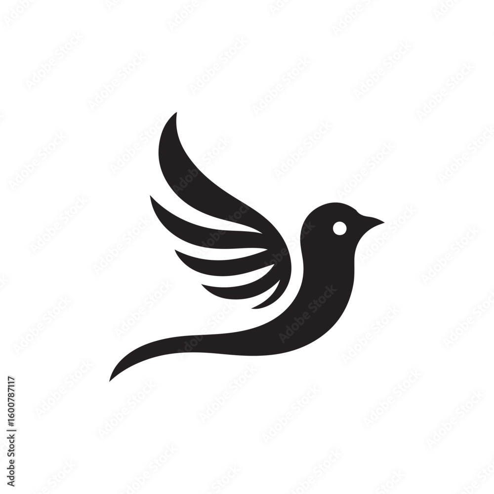 Fototapeta premium Elegant white dove in flight, a peaceful bird silhouette design against a winter sky, embodying nature's serene wildlife