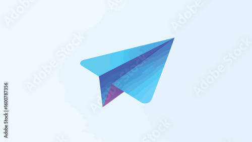 Paper Airplane Icon — Blue and Purple Stylized Symbol on Light Background Representing Messaging, Communication, and Digital Connectivity