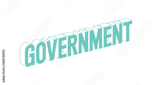 3D Government Text.