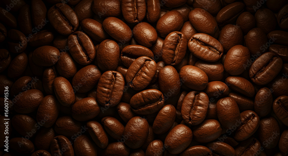 Obraz premium Roasted Coffee Beans: Close-up Texture high quality