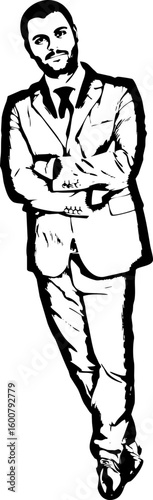 Business man leaning on something