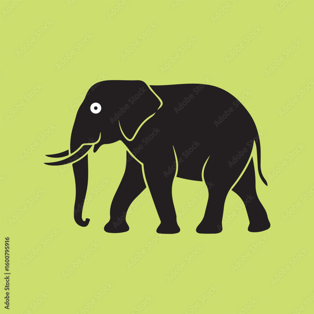Obraz premium elephant silhouette vector illustration.