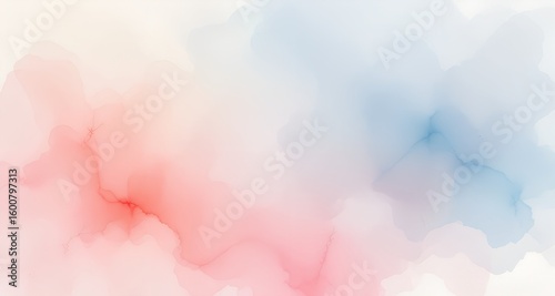 Abstract colorful sky with soft glow and bokeh texture, a bright pink and blue watercolor pattern