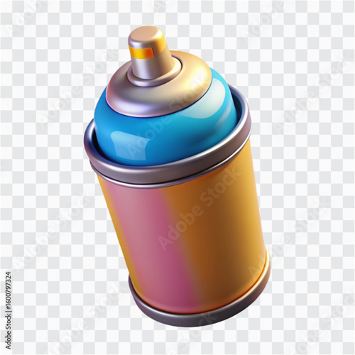 3D Graffiti Spray Can PNG | Urban Street Art Tool for Creative Expression & Vandal Style