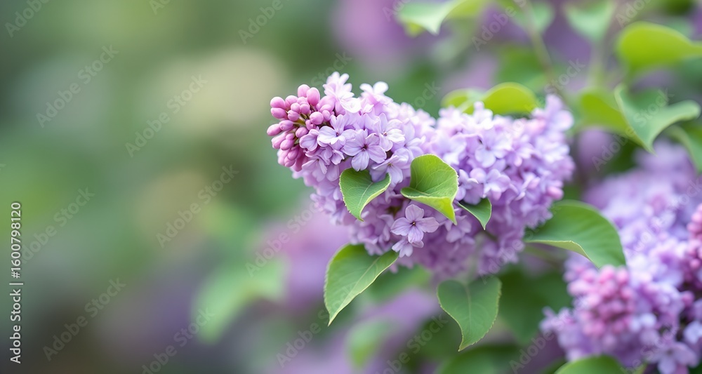 Close-up of beautiful pink and purple lilac blossoms on a branch, showcasing their natural spring beauty in the garden Close-up of beautiful pink and purple lilac blossoms on a branch, showcasing their natural spring beauty in the garden