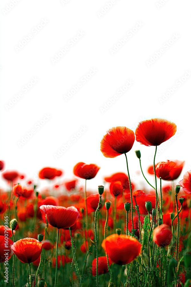 Fototapeta premium Red Poppy Field In Bloom