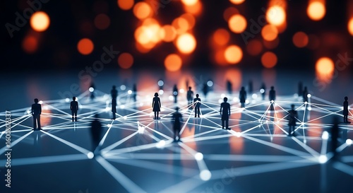 A network of people connected by digital technology