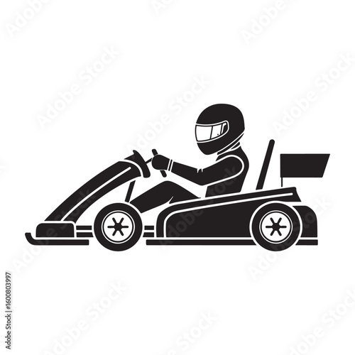 Dynamic Racing Kart Illustration – Grunge Aesthetic, Motion Blur, and Dramatic Lighting