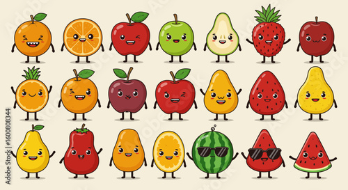 Cute Cartoon Fruits Collection