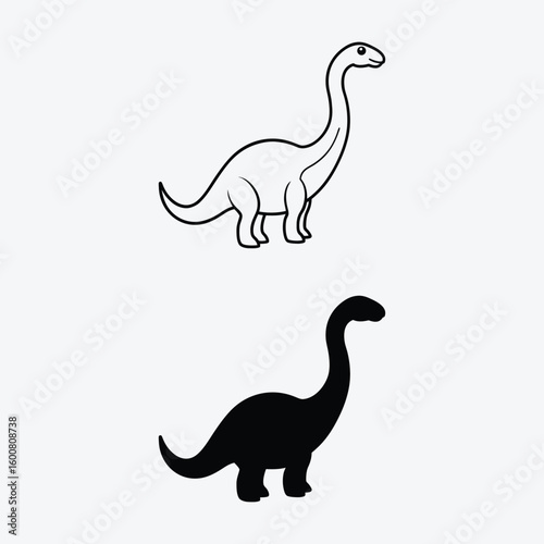 Vector art of two black and white illustrations feature a
