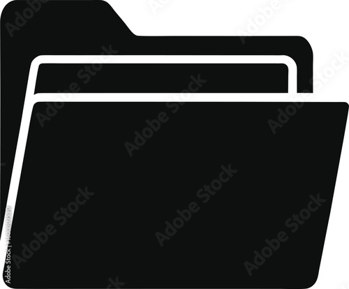 Detailed Black Silhouette Icon of a Folder for Download