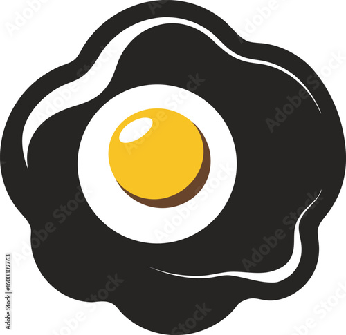 Detailed Black Silhouette Icon of a Frying Pan for Cooking