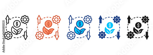 Startup Icon Set Multiple Style Collection