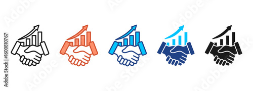 Growth Icon Set Multiple Style Collection