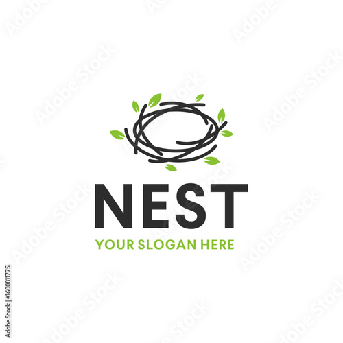 Bird's nest logo - vector illustration, bird's nest logo design emblem. Suitable for your design need, logo, illustration, animation, etc. 