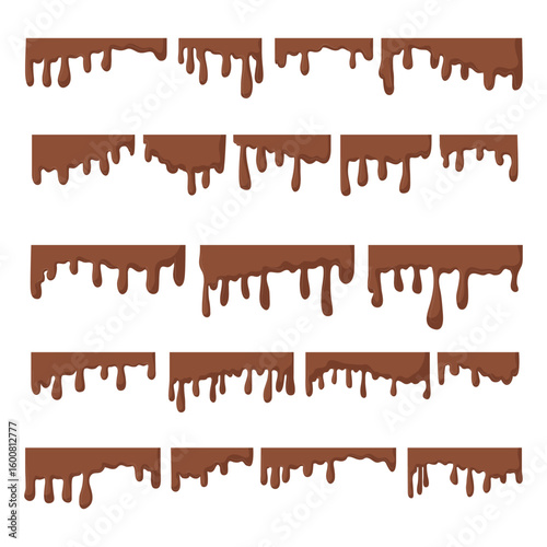 Chocolate Drip Elements Illustration Collection