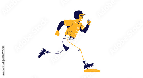 Dynamic baseball player sprinting to the next base with intense focus and determination showcasing athleticism and competitive spirit within the