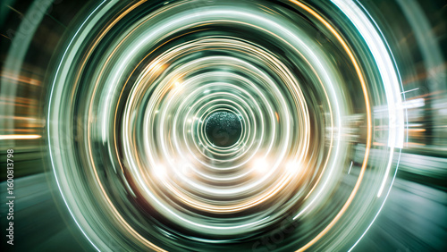 Echoing concentric light rings radiating outward with soft transparency and luminous glow