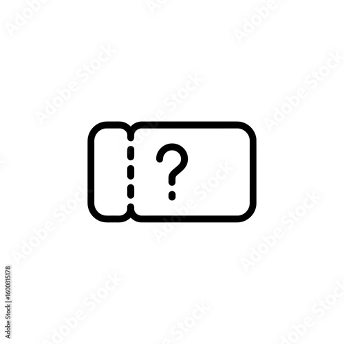 Question mark on a ticket icon