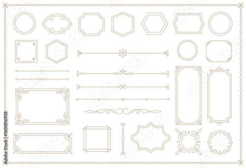 Luxury Gold Ornamental Divider Set Elegant Vintage Borders and Curls for Wedding Invitations, Menus, Certificates, Boutique Branding, and Spa Design