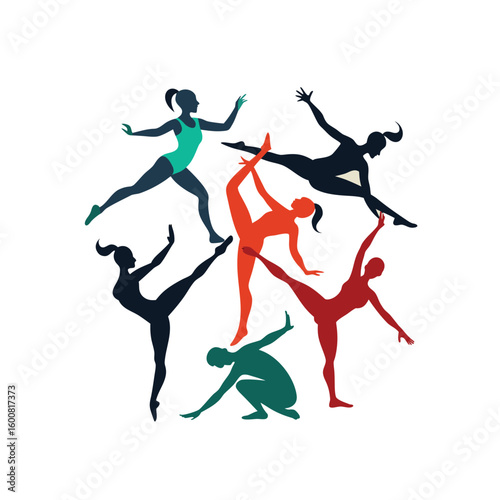 Dancing Silhouettes of Three People – Performance or Festival Vector