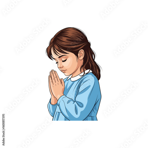 A girl praying vector isolated