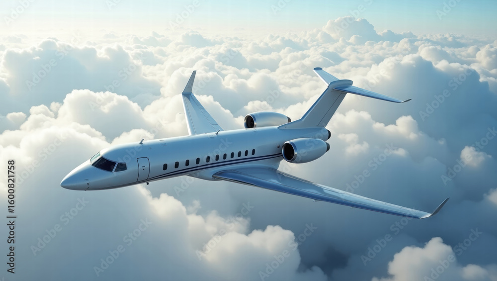 Obraz premium Large private jet in the sky