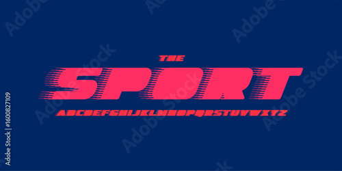 Windy thick alphabet, speed fat letters, blocky dynamic font with clean shapes, trendy maximalist typeface, headline typography, creative design identity, action sport logo monogram. Vector typeset.