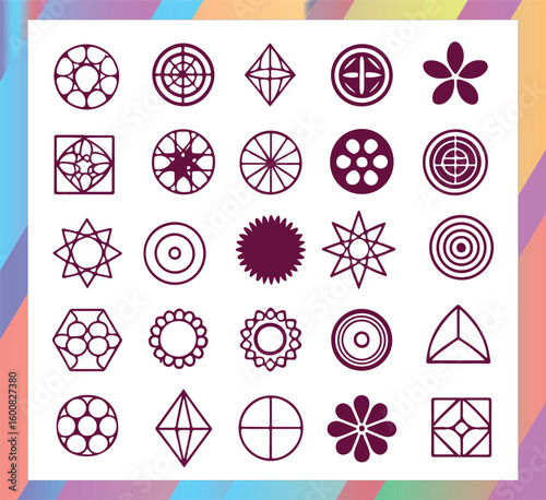 y2k star icon, y2k icons and icons y2k Style Geometric and Abstract Icons - Futuristic Design Elements