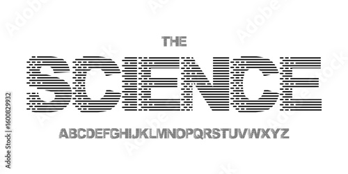 Science technology font, futuristic alphabet for scientific headline, medical digital product logo, display device typography, app UI typographic design. Modern vector typeset.