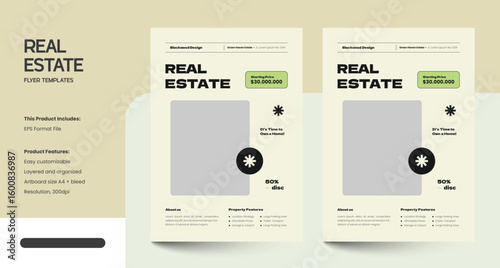 Clean, Modern and Professional Real Estate Design Flyer Template