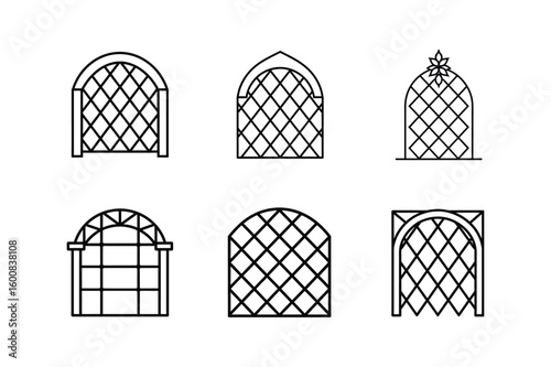 trellis line art vector illustration