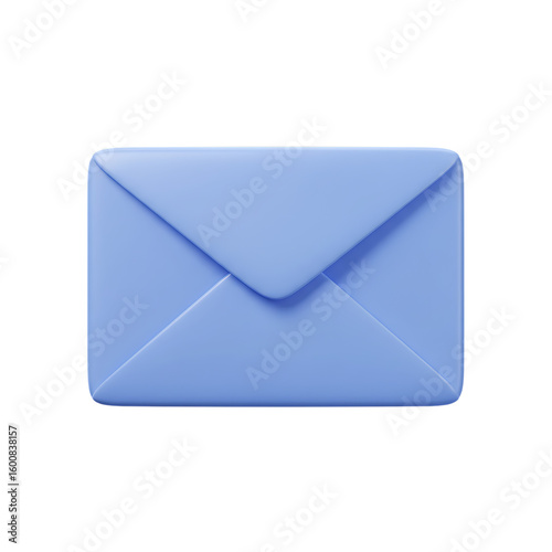 Light blue envelope isolated on transparent background