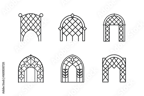 trellis icon line art vector illustration