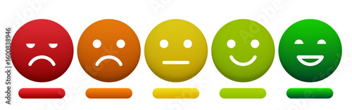 Rating scale or pain scale. Likert scale. Vector clipart isolated on white background.