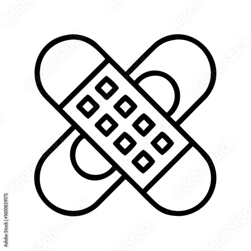 Two Bandage Strips Icon on White Background – Medical First Aid Vector Illustration