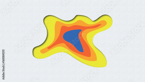 Abstract layered paper cut shape colorful modern illustration for creative background and decorative design
