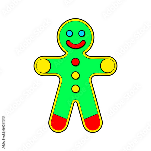 outline vector illustration of a gingerbread man