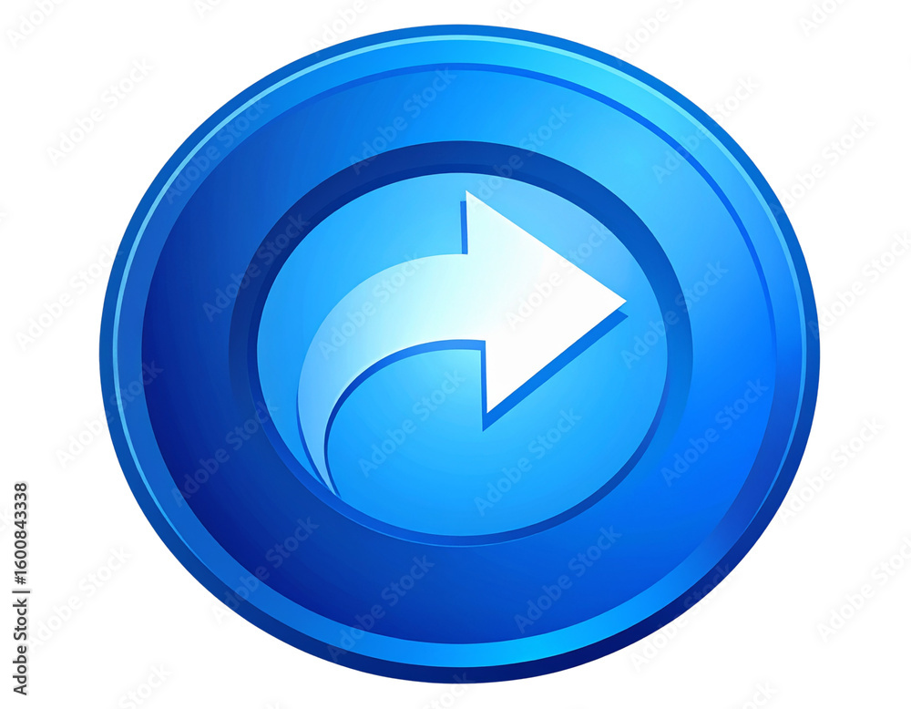 Curved Arrow Undo Icon in Blue Gradient, isolated on transparent background. Curved Arrow Undo Icon in Blue Gradient, isolated on transparent background.