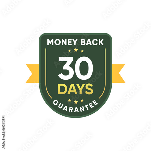 30 Days Money Back Guarantee Badge Sign Vector Design	